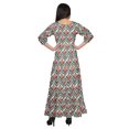 thumbnail image 3 of Moomaya Robe Maxi Évasée à Col Rond et Manches 3/4 Imprimée, Tenue Décontractée d'Été, 3 of 3