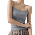 thumbnail image 1 of fheaev Camisole d'Été pour Femmes à Bretelles Spaghetti, Encolure Dégagée, Coupe Ajustée, Camisole Basique Sans Manches, Camis Basiques, Haut Court, 1 of 6