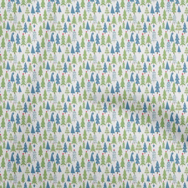 oneOone Rayon Green Fabric Christmas Craft Projects Decor Fabric Printed By The Yard 56 Inch Wide