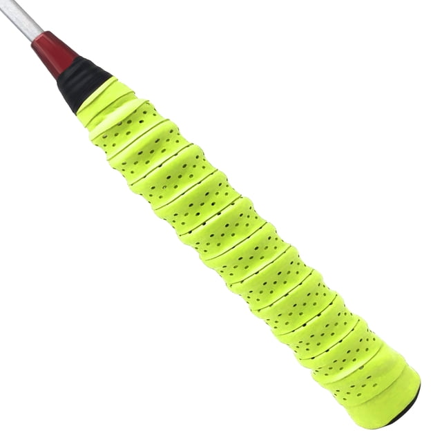 EVA & PU Tennis Racket Overgrip Tape with Adhesive Strip - Yellow Single Pack, 110cm Length Anti-Sweat Racquet Grip Wrap, Lightweight 14.6g Sports Equipment Accessory for Enhanced Grip Control