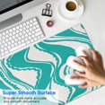 thumbnail image 3 of Artistic Blue & White Wave Design Gaming Mouse Pad - XL, Non-Slip Rubber Base, Stitched Edges, 3 of 7