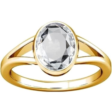 Divya Shakti Bague en Alliage de Panchdhatu avec Saphir Blanc Safed Pukhraj de 4,25-4,50 Carats pour Hommes et Femmes (12)