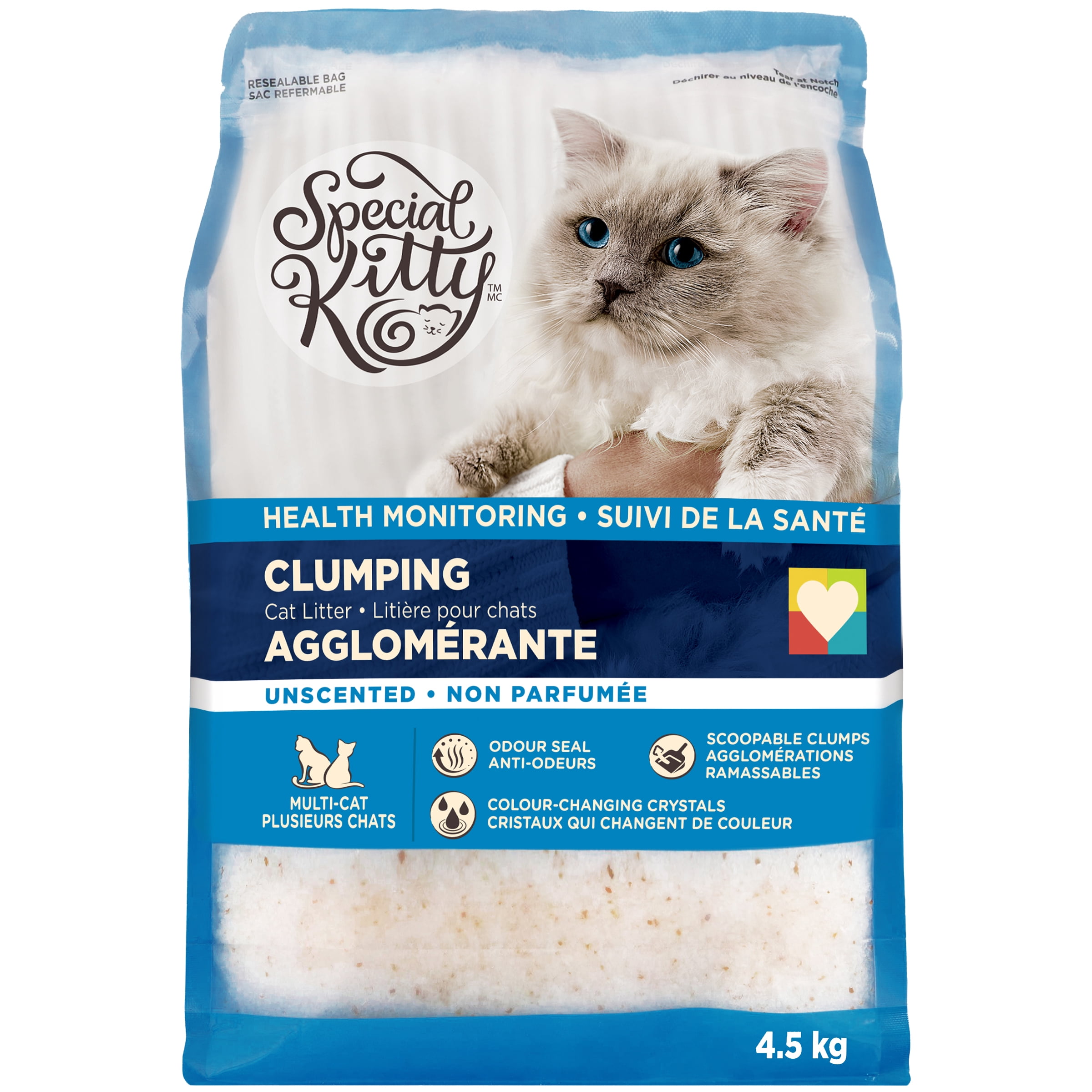 Litière pour chats agglomérante non parfumée Suivi de la santé Special Kitty