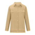 thumbnail image 3 of Yuyuzo Womens Button down Shirts Cotton Linen Fall Loose Casual Long Sleeve Solid Color Blouses, 3 of 5