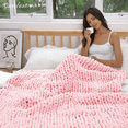 thumbnail image 2 of Comtest Chunky Knit Throw Blanket Chenille, Light Pink, 47"x71"(Home Size), 2 of 6
