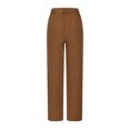 thumbnail image 4 of Diufon Womens High Waisted Pants Solid Color Wide Leg Pants Button Business Straight Trousers with Pockets, 4 of 6