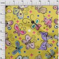 thumbnail image 3 of oneOone Velvet Yellow Fabric Butterflies Craft Projects Decor Fabric Printed By The Yard 58 Inch Wide-QJ, 3 of 5