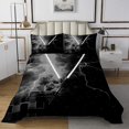 thumbnail image 1 of Erosebridal Ensembles de Couette Sabre Laser Gris pour Lit Simple, Ensemble de Lit Éclair Cool, Décor Géométrique Moderne 2 Pcs, 1 of 5