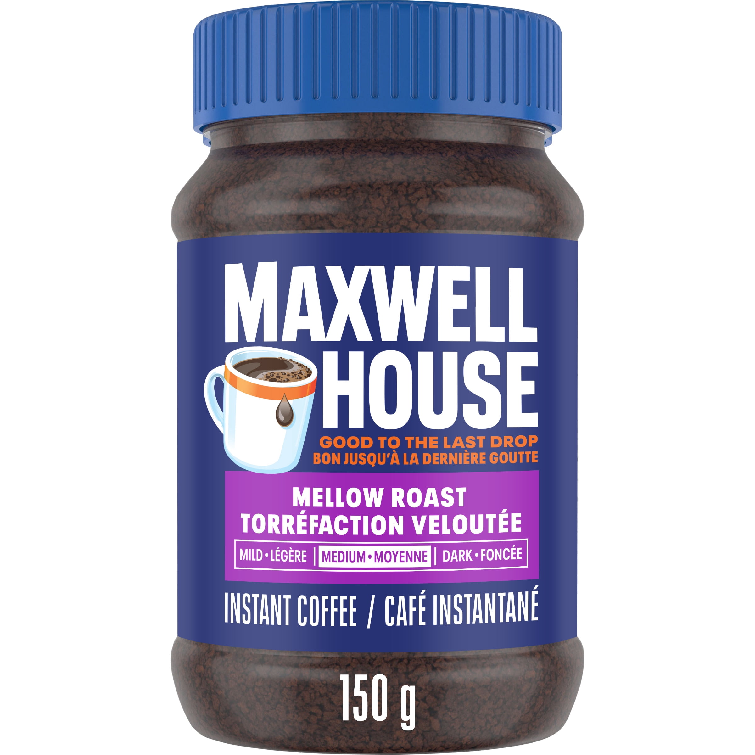 Café instantané Maxwell House de torréfaction veloutée
