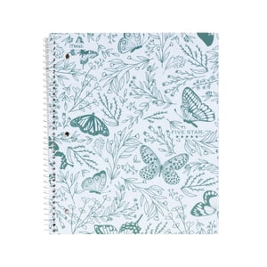 Five Star® 1 Subject Butterflies Notebook 11"x8.5" 160 Pages