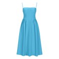 thumbnail image 3 of Gspmoly Robe pour Femmes, Robe de Mode pour Femmes de Couleur Unie Style Dopamine à Bretelles Réglables avec Poches, Robe à Bretelles à Encolure Ronde, Robes de Cocktail pour Femmes jusqu'à 60 % de Rabais, 3 of 5