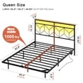 thumbnail image 3 of GUNAITO Queen Size Floating Bed Frame Metal Platform Bed with LED Lights & Charging Station Modern Bed with Headboard and Under-bed Storage Black, 3 of 8