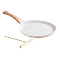 thumbnail image 2 of bedienty Nonstick Crepe Pan Handle Flat Pan Dosa Pan for Roti Indian Pancakes Cooktop 6inch white 8 inch, 2 of 5
