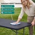 thumbnail image 4 of Costway 8 ft Portable Folding Table with HDPE Tabletop Safe Lock Mechanism Carrying Handle Black, 4 of 5