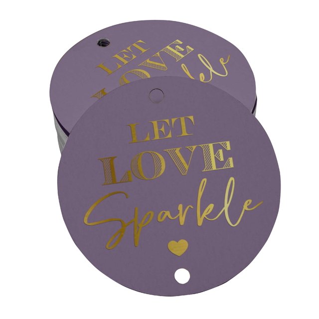Inkdotpot Real Gold Foil Let Love Sparkle Wedding Tags Favor Hang Paper Tags 50 Pieces