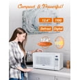 thumbnail image 4 of Commercial Chef 1.4 Cu. Ft. Countertop Microwave Oven, Touch Controls with Digital Display, 1100W, Push Button Door, CHM14110W6C, White, 4 of 7