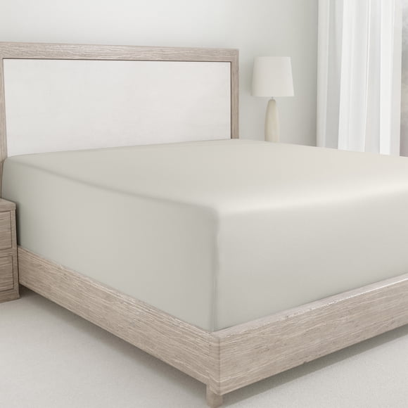California Design Den King Size Fitted Sheet Only, Softest 400 Thread Count 100% Cotton Sateen, Deep Pocket, All-Around Elastic, Side Indicators - Ivory