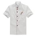 thumbnail image 1 of Unisex Short Sleeve Chef Uniform Basical Chef Catering Shirt for Bakery Food Service Restaurant Size L (White), 1 of 8