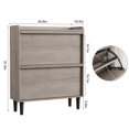 thumbnail image 3 of Armoire à Chaussures en Bois à Tiroir Rabattable – Organisateur de Rangement Mural Caché avec Tablettes Ajustables, MDF Imperméable pour Entrée/couloir, Contient 8 à 20 Paires, 3 of 7