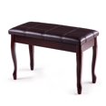 thumbnail image 1 of Costway Solid Wood PU Leather Piano Bench Padded Double Duet Keyboard Seat Storage Brown, 1 of 10