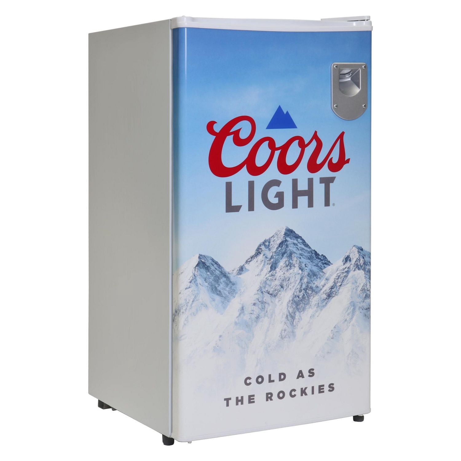Coors Light 3.2 cu.ft Compact Fridge with Built-in Bottle Opener, Mini Beverage Cooler, White