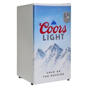 Coors Light 3.2 Réfrigérateur compact cu.ft avec ouvre-bouteille intégrée, Mini Refroidisseur de boissons, blanc