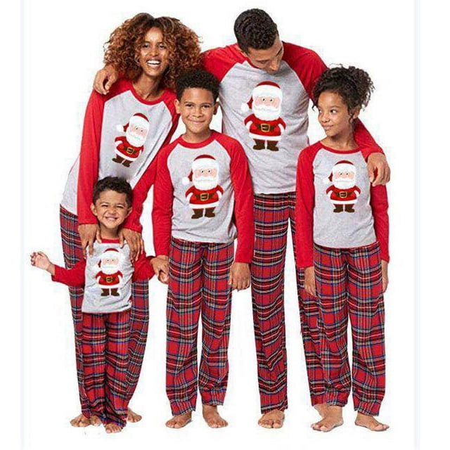 Christmas Family Matching Pyjamas Pajamas Set Santa Sleepwear Nightwear