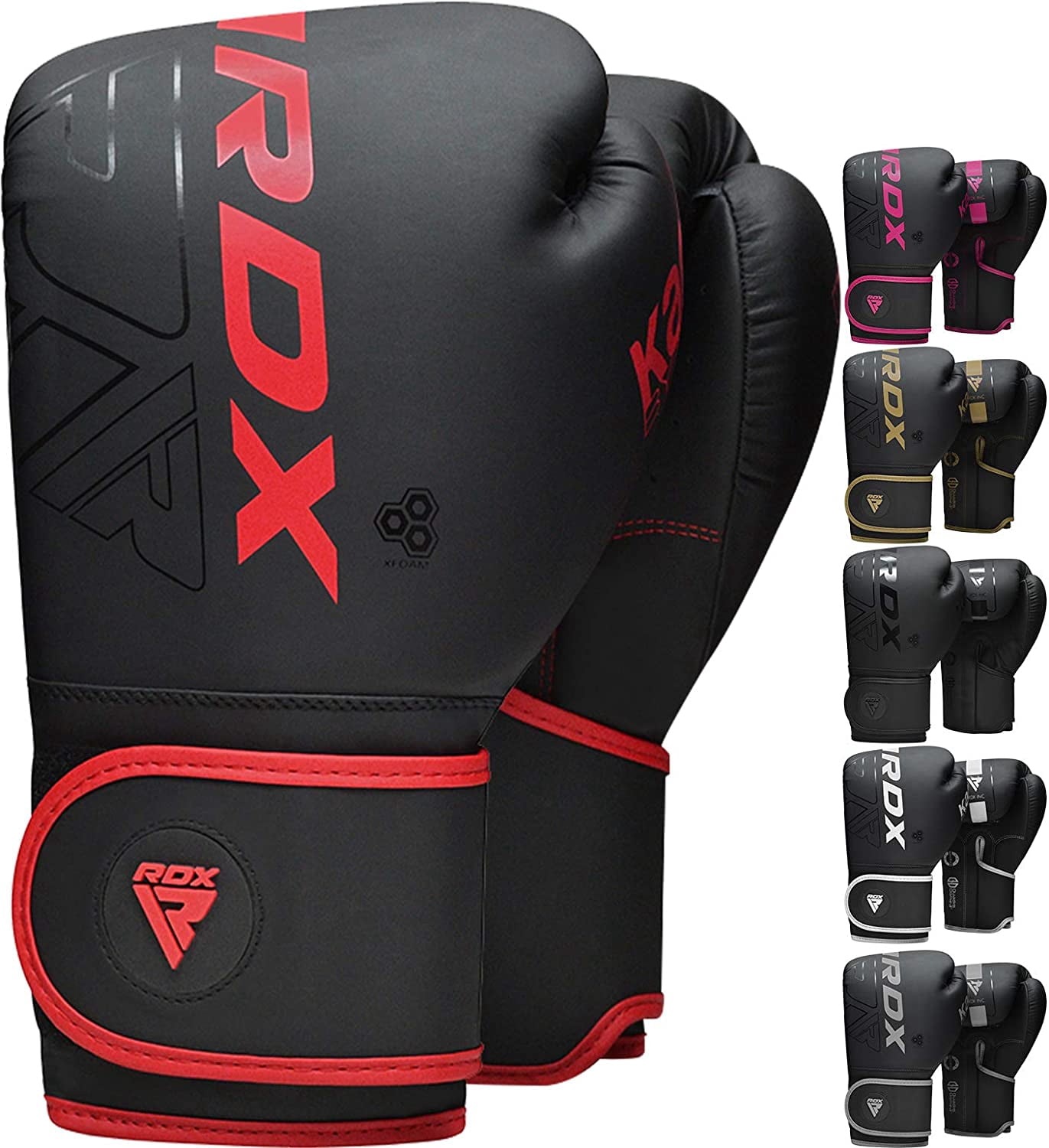 RDX Boxing Gloves Sparring, KARA Patent Training Mitt, MMA, Red,8oz
