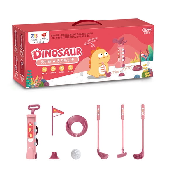 TIMIFIS Golf Club Child's Golf Set Portable Pull Like Suitcase Includes 3 Clubs 4 Balls Outdoor Play Develops Coordination Durables Materials for Parks Backyard Travel Education