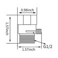 thumbnail image 4 of Shower Head Valve G1/2 Shut Off Valve Water Flow Control Valve Regulator High Pressure Controller, 4 of 6