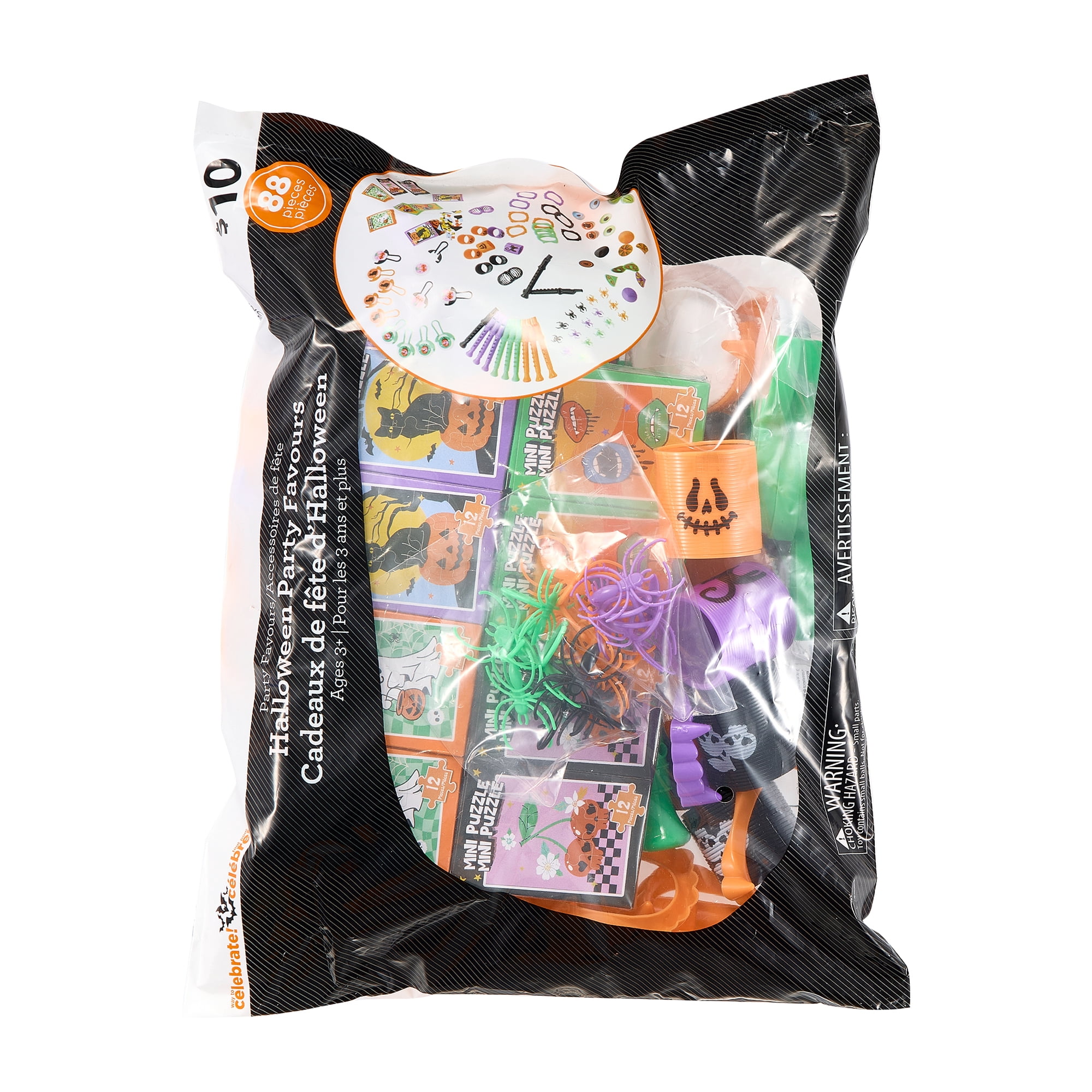 Multi Value Pack, 88 Pieces, Halloween, Party Favors, Halloween Collection, Ages 3+, by Way to Celebrate
