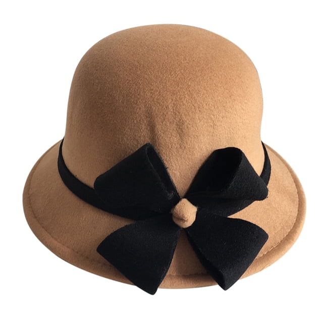 Chapeau Melon Petit pour Femme, Automne et Hiver, Nœud, Bout Rond, Décontracté, Style Bassin de Pêcheur