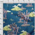 thumbnail image 3 of oneOone Georgette Viscose Blue Fabric Tropical Beach Craft Projects Decor Fabric Printed By The Yard 42 Inch Wide, 3 of 4