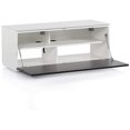thumbnail image 4 of SONOROUS Studio ST-110B Wood and Glass TV Stand with Hidden Wheels for Sizes up to 65" (Modern Design with 4 Shelves For Your Audio/Video Components and Consoles, Comes with I/R Repeater)-Black Cover, 4 of 6