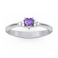 thumbnail image 2 of Birthstone Heart Ring with Shoulder Accents - Amethyst (February), 2 of 3