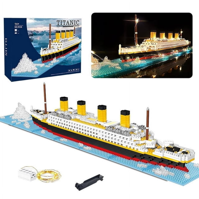 Micro Mini Blocks Titanic Model Building Set with 2 Figure 1860 Piece Mini Bricks Toy Gift for Adults and Kids,2