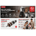 thumbnail image 2 of Vidiem Vision Pro 650W Mixer Grinder, Stainless Steel Body, 3 Stainless Steel Jars, 110V, 2 of 7