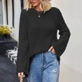 thumbnail image 1 of Dvkptbk Chandails pour Femmes Femmes Col Rond Uni Mode Tricot Ample Chandail Vêtements en Liquidation, 1 of 7