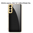 thumbnail image 3 of Full Cover Phone Case Tempered Glass Hard Printed Smartphone Bumper Case Cell Phone Covers Electroplated for S22/22Plus/Ultra Camera Protection Protective  Galaxy S22 ULTRA Golden Thread, 3 of 8
