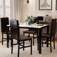thumbnail image 4 of Recaceik Dining Room Table Set Modern Dining Table Set for 4 Kitchen Table and Chairs Faux Marble Dinner Table & 4 PU Leather Upholstered Chairs Dinning Table Sets for 4 Kitchen & Dining Room Sets, 4 of 5