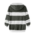 thumbnail image 5 of TIMIFIS Womens Winter Fuzzy Fleece Jacket Hooded Color Block Patchwork Cardigan Coats Outerwear Fashion-GreenFall/Winter, 5 of 5