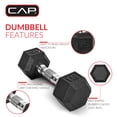 thumbnail image 3 of Haltère hexagonale enduite CAP Barbell, Single 3 - 100 lb, 3 of 7