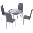 thumbnail image 1 of HOMCOM Ensemble de Table à Manger pour 4, Table de Cuisine Ronde et Chaises Rembourrées, 1 of 10