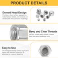 thumbnail image 3 of 20 Pcs M5x0.8mm Cap Nuts, 304 Stainless Steel Hex Cap Dome Head Nuts, 3 of 6