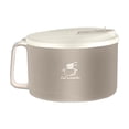 thumbnail image 2 of Khaki Stainless Steel Instant Bowl Suitable For Student Dormitory Picnic Camping Can Be Drained Large Capacity Rice Bowl With Lid Lunch Box Gift, 2 of 6