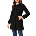 thumbnail image 4 of INSPIRE CHIC Manteaux pour Femmes Col Peter Pan Boutonnage Simple devant à Boutons Manteaux d'Hiver S Noir, 4 of 6
