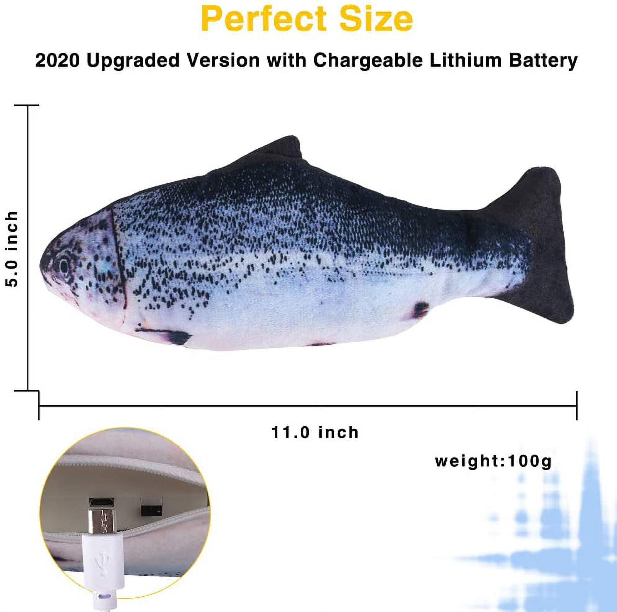1 Paquet Jouet pour Chat Poisson Électrique Réaliste en Peluche Simulation Poisson Mou Jouet pour Chat Anti-Herbe à Chat Jouets à Taper, Oreiller Interactif pour Animaux Jouets à Mâcher Mordre Couper pour Exercice du Chat