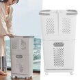 thumbnail image 1 of Dirty Clothes Basket, Plastic Laundry Hamper Easy To Clean With Wheels For Bathroom, 1 of 8