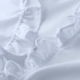thumbnail image 4 of Women's Casual Solid Color Ruffle Collar Long Sleeve Ruffle Shirt Blouse V Neck Short Sleeve Shirt Tops, 4 of 7