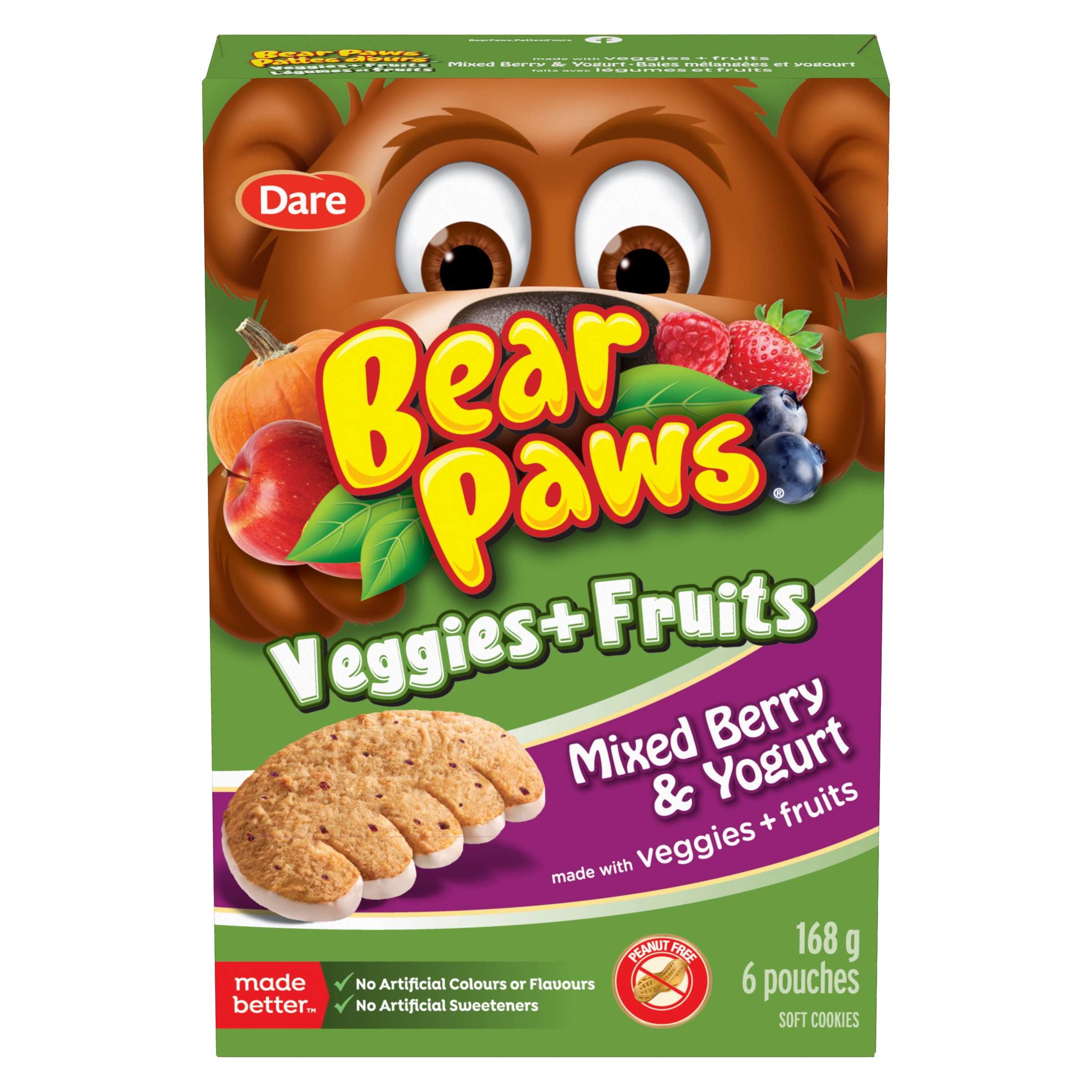 Bear Paws Mixed Berries and Yogurt 168g
